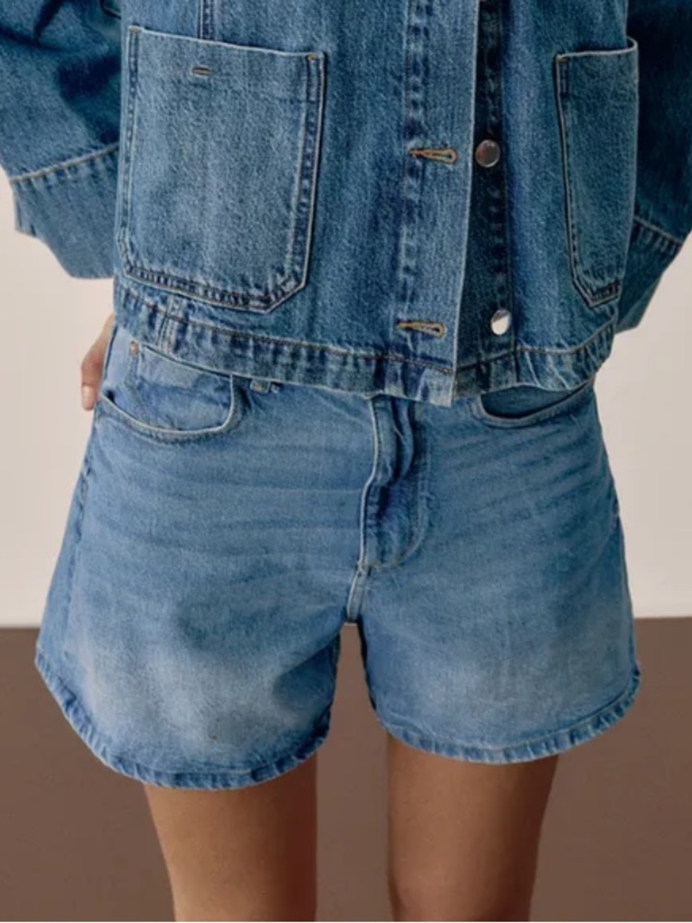 Zara high waisted denim shorts
